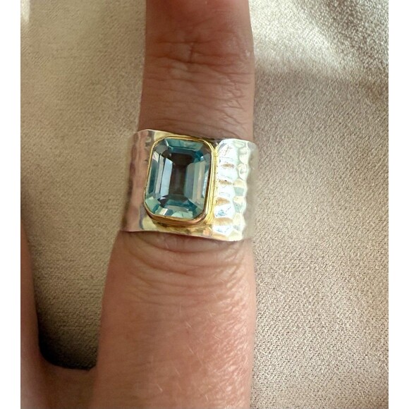 Silpada 'Lakeside' Gemstone Ring in Sterling Silver & Gold Plate - Picture 5 of 6